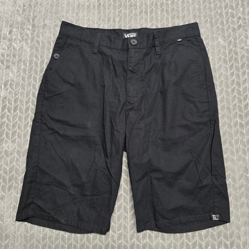 Vans Mens Black Ripstop Chino Shorts Size 30 Skate Off The Wall